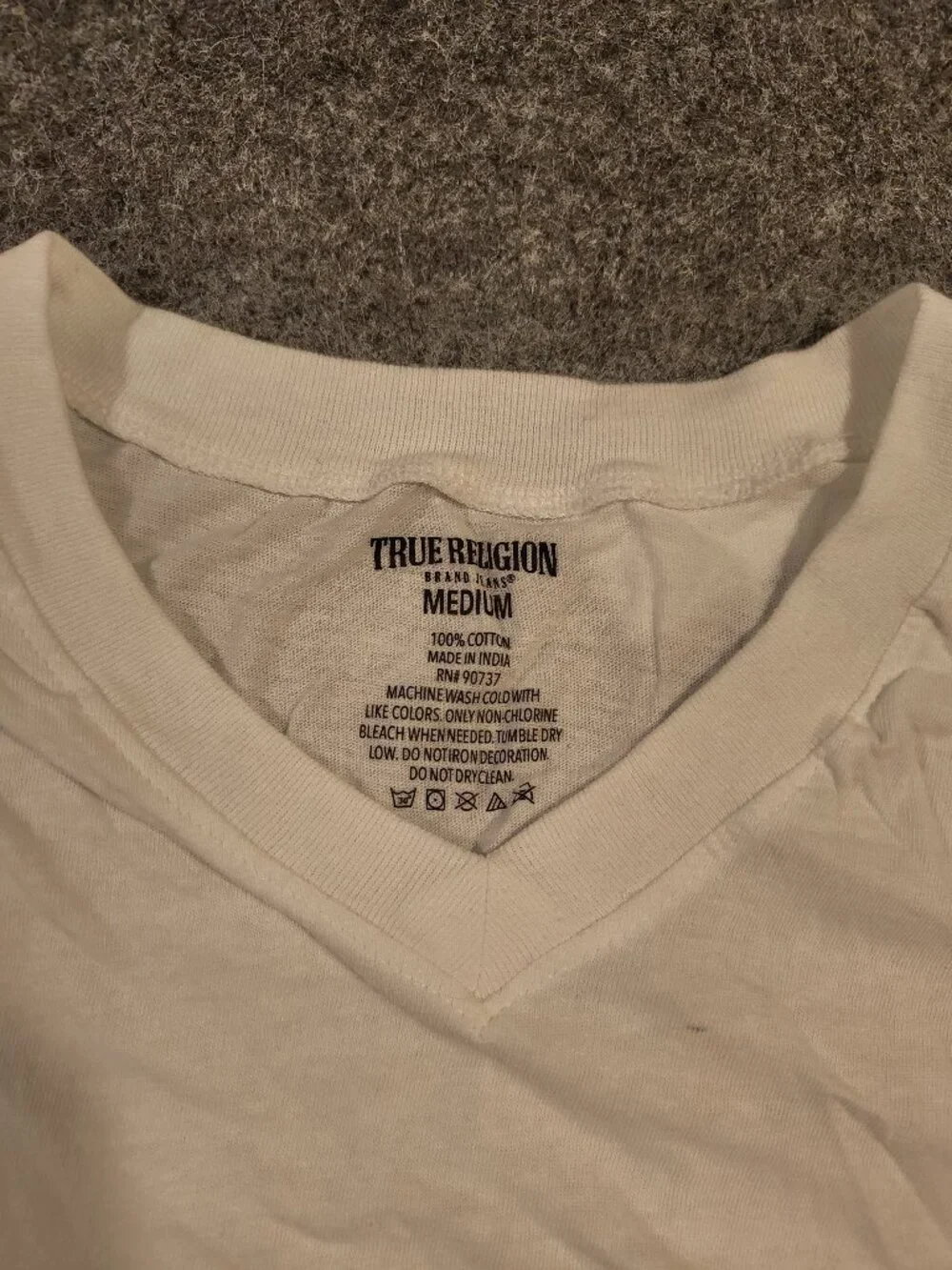 True Religion Metallic Logo Tee Medium White